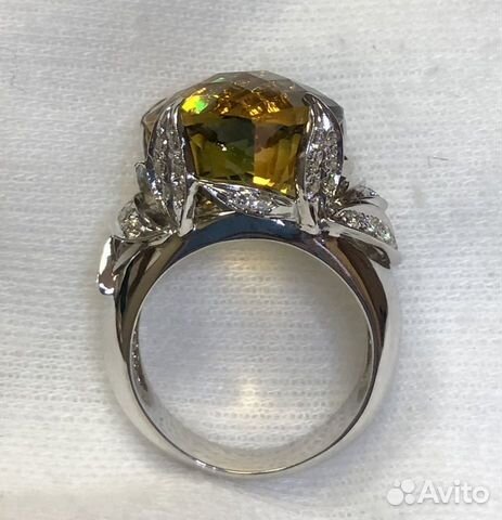 Золотое кольцо 585 пробы с бриллиантами и цитрином объявление продам