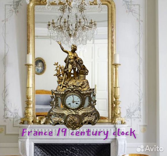 Каминные часы с боем XIX век Франция