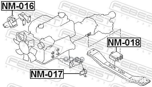 Подушка двигателя VG30 зад прав/лев NM018 F