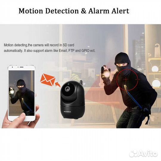 Видеокамера Wi-Fi 2.0Mп(1920x1080) (NI20) (Черный)