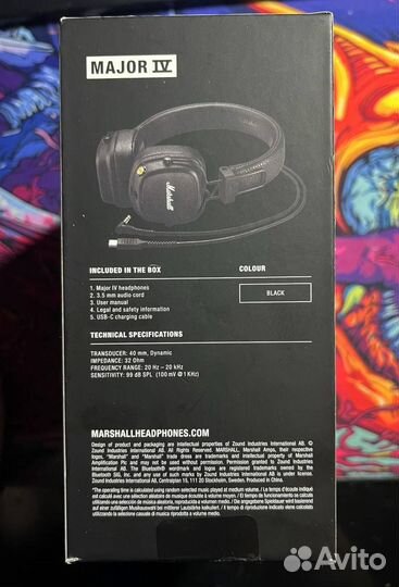 Беспроводные наушники marshall major 4