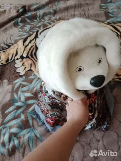 Шапка капюшон норка +павлопасадский платок