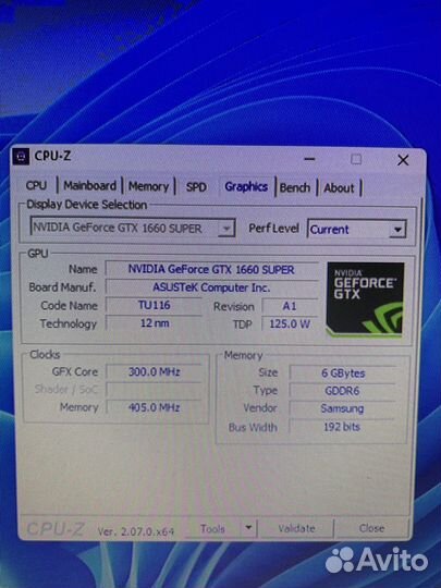 Видеокарта gtx 1660 super 6gb