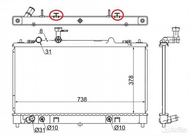 Радиатор двигателя Mazda Atenza GH5AP LF-VE