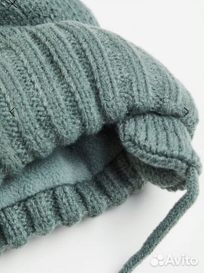 Набор шапка и варежки hm 74/80 новый