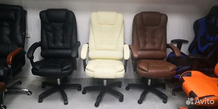Офисные домашние класические кресла экокожа