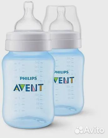 Бутылочки Philips набор 2 штуки, 260 мл, голубые