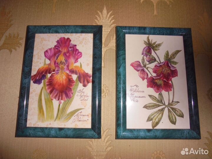 Панно Флора илл Ю.Синицина 12 х 17 см малахит рама