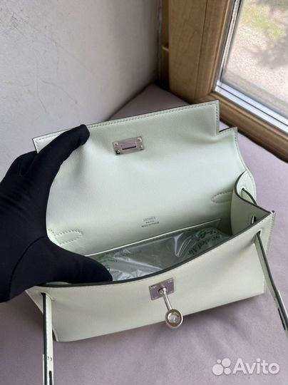 Клатч сумка Hermes Pochette vert fizz 22 sm