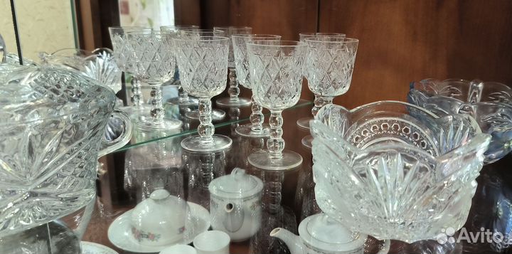 Хрусталь, фужеры, салатник СССР