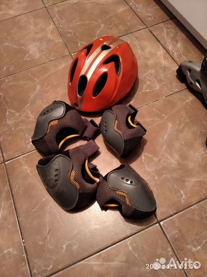 Роликовые коньки на мальчика 32р-р+защита