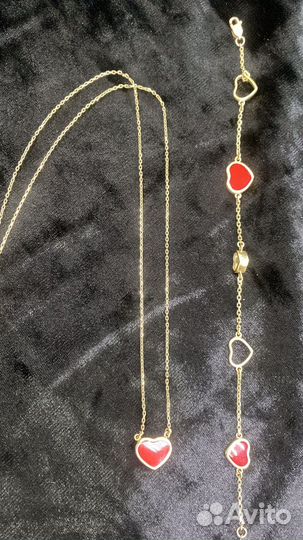 Chopard комплект цепочка с браслетом