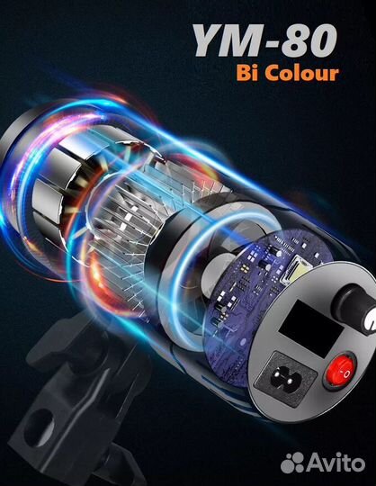 Видеосвет,YM-80 50 Вт 6500K 100-240 В с пультом и