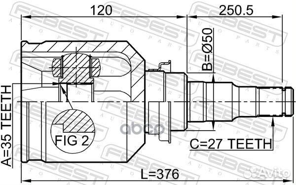 Шрус внутренний правый 35X50X27 0411CW5RH Febest