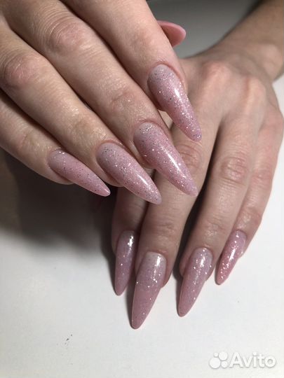 Маникюр гель-лак наращивание ногтей