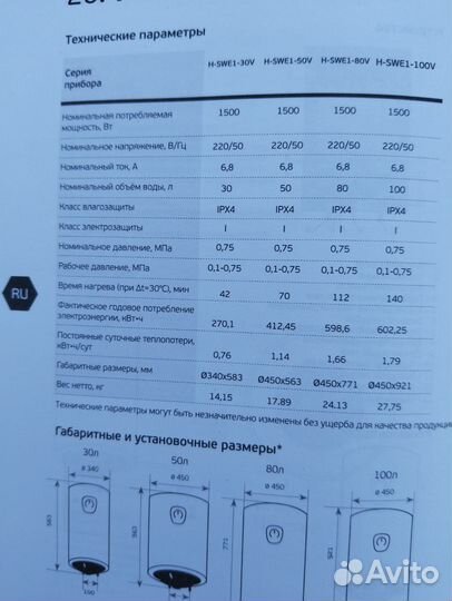 Бойлер водонагреватель 50 литров бу