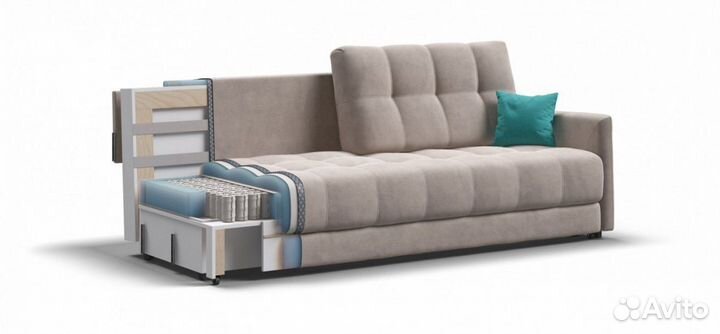 Диван boss 2.0 loft велюр Monolit латте