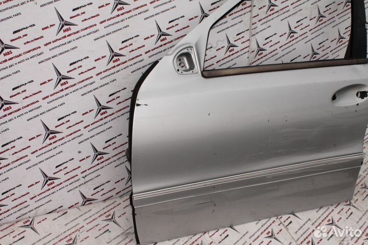 Дверь мерседес w211 водительская серебро