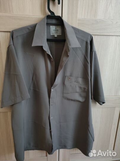 Рубашка мужская шелковая с коротким рукавом 54 раз