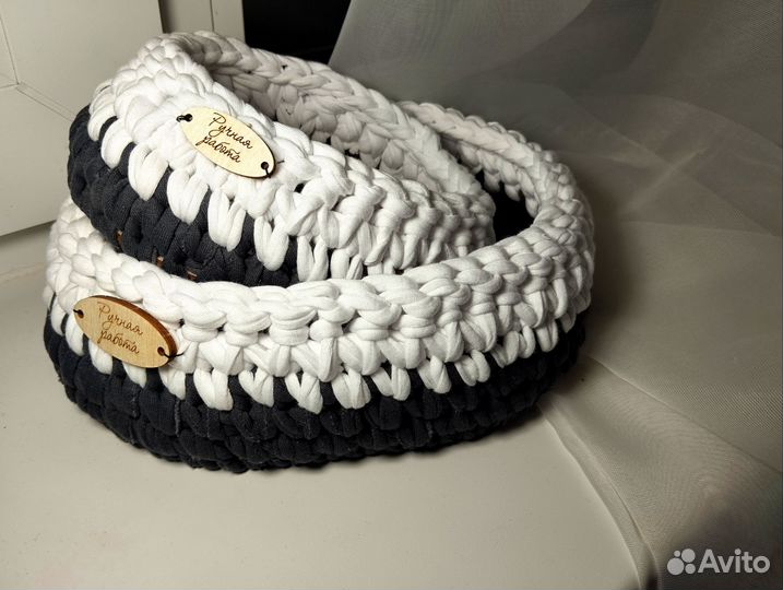 Корзинка из трикотажной пряжи