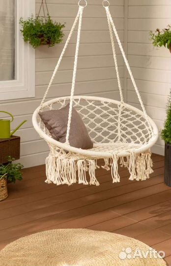 Гамак-кресло с бахромой