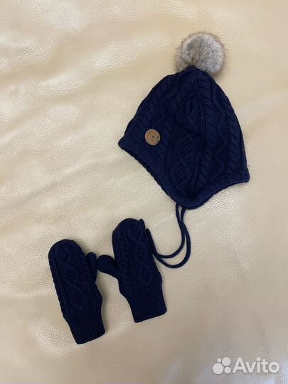 Детская зимняя шапочка и варежки H&M