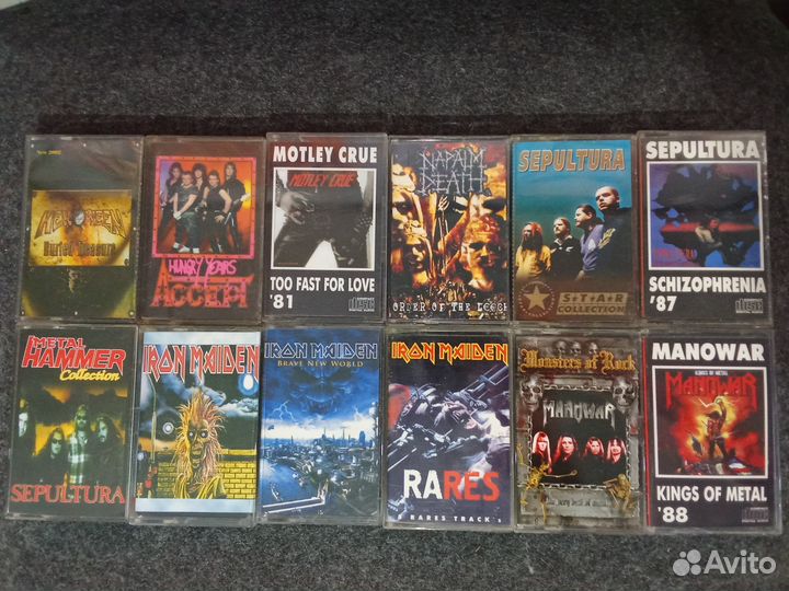 Аудиокассеты hellowin, accept, iron maidan, manowa