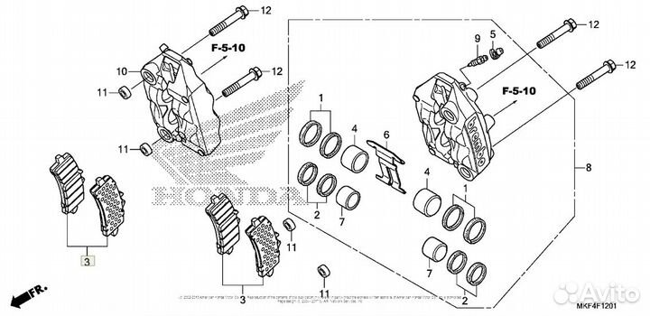 Honda Колодки тормозные CBR 1000 RRR SP ST 17- 064