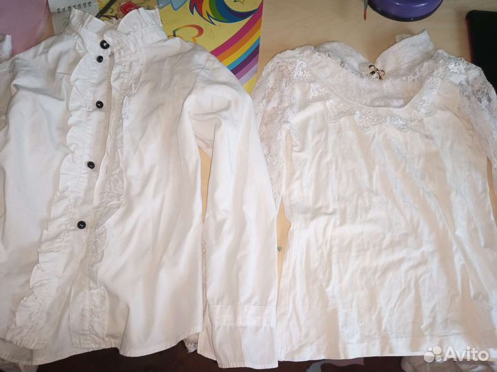 Блузки - рубашки школьные 7 -8 л