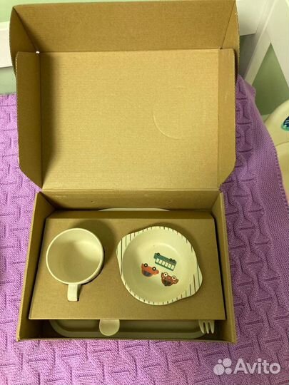 Набор бамбуковой посуды детский новый