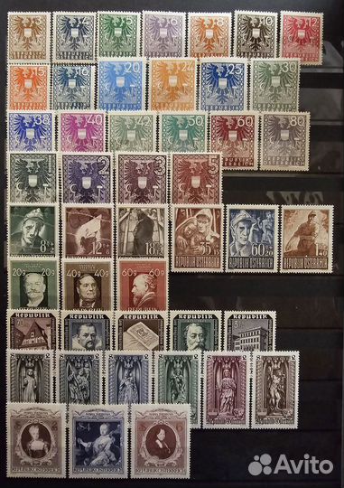 Почтовые марки Австрии 1923-1980 MNH **