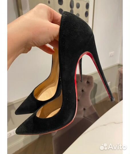 Christian louboutin So Kate черные замшевые туфли