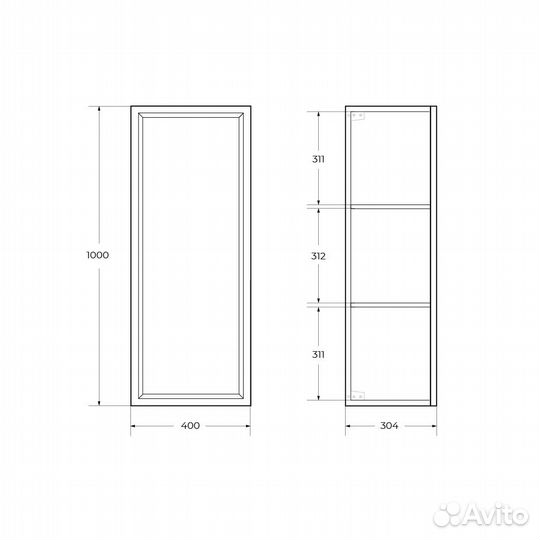 Шкаф подвесной cezares giubileo-1000-1A-SC-BL-R