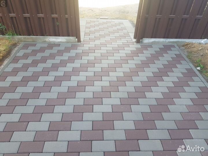 Укладка тротуарной плитки, брусчатки.газон