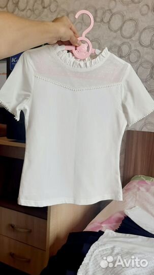 Блузка школьная рубашка в школу белая