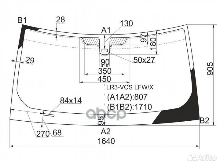 Стекло лобовое + дд LR discovery III 04-09 LR3