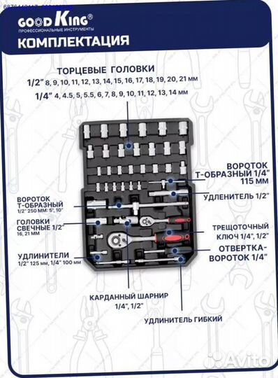 Набор инструментов в чемодане 187 предметов (Арт.5