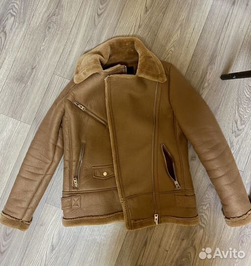 Дубленка женская XS коричневая