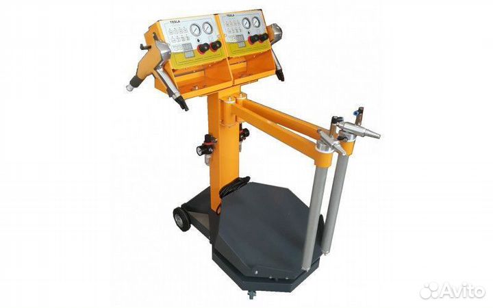 Двухпостовая установка порошковой окраски Tesla