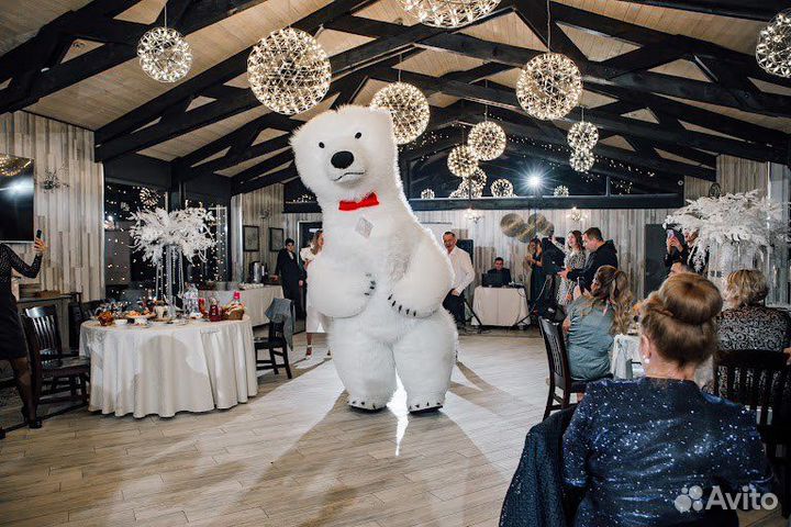 Большой белый медведь Ростовая кукла поздравление