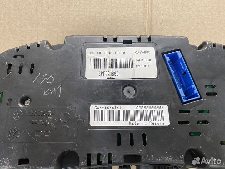 Приборная панель Фольксваген Поло Седан