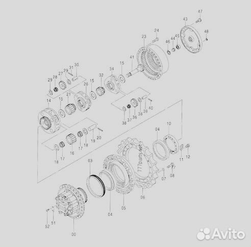 Редуктор хода hitachi ZX330-3 с гидромотором