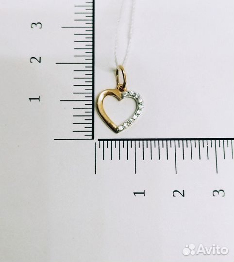 Золотая подвеска 585 пробы с фианитами