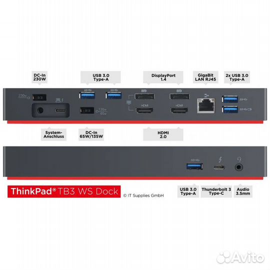 Док-станция ThinkPad Thunderbolt 3 Dock Gen2