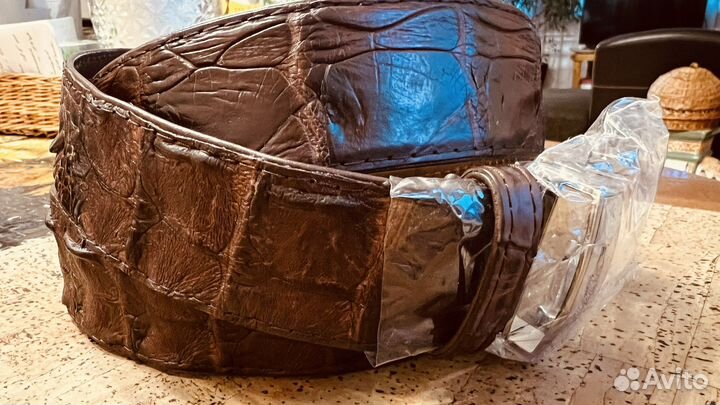 Ремень мужской из натуральной кожи крокодила