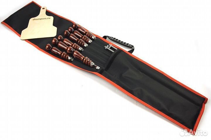 Комплект профессиональных шампуров в чехле с кочер