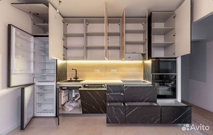 Кухня Гранит тёмный на заказ с гарантией