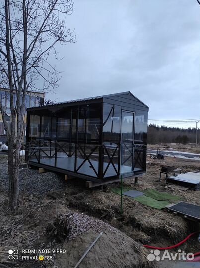 Беседка экслюзив зкаленое стекло