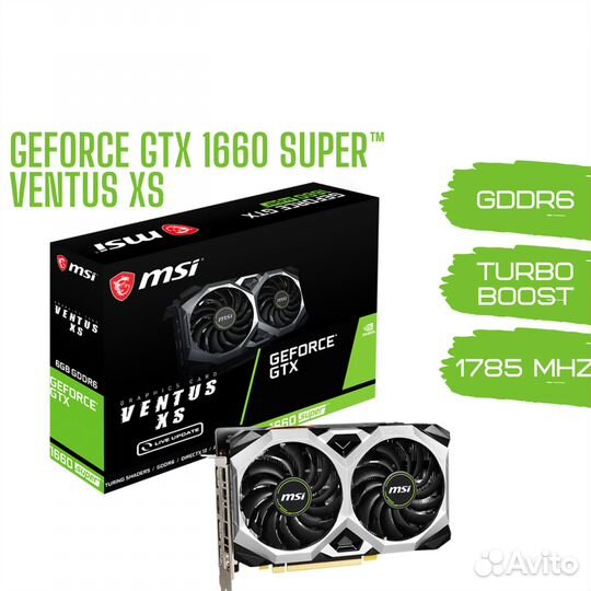 Игровая видеокарта MSI GeForce GTX 1660 super VXS