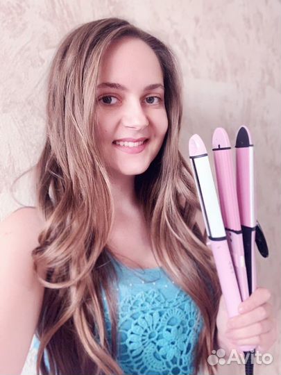 Мультистайлер 3 в 1 : плойка, гофре, утюжок